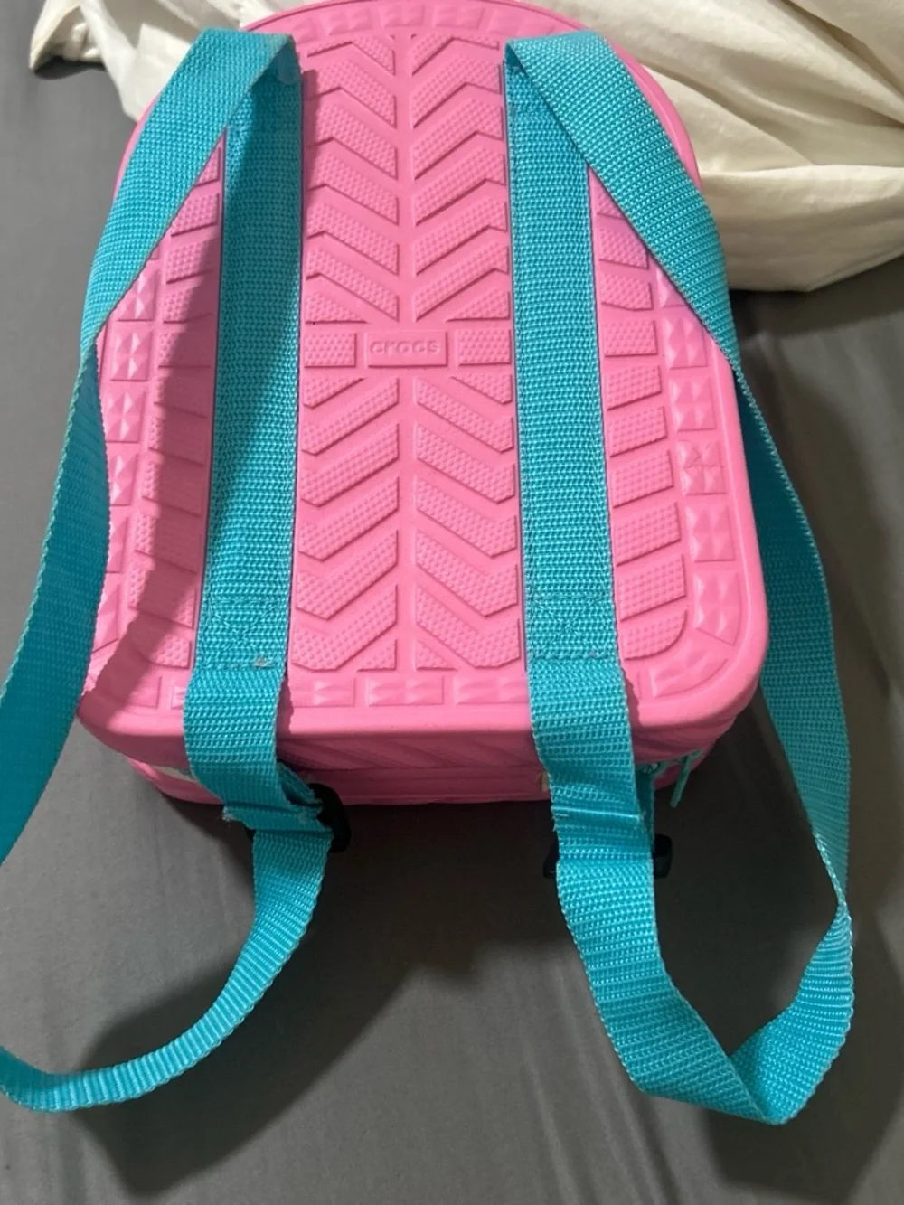 Crocs Kids' Pink Backpack with Teal Straps